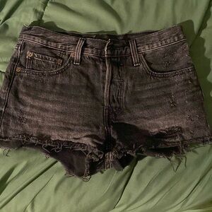 Levi’s 501 black denim shorts